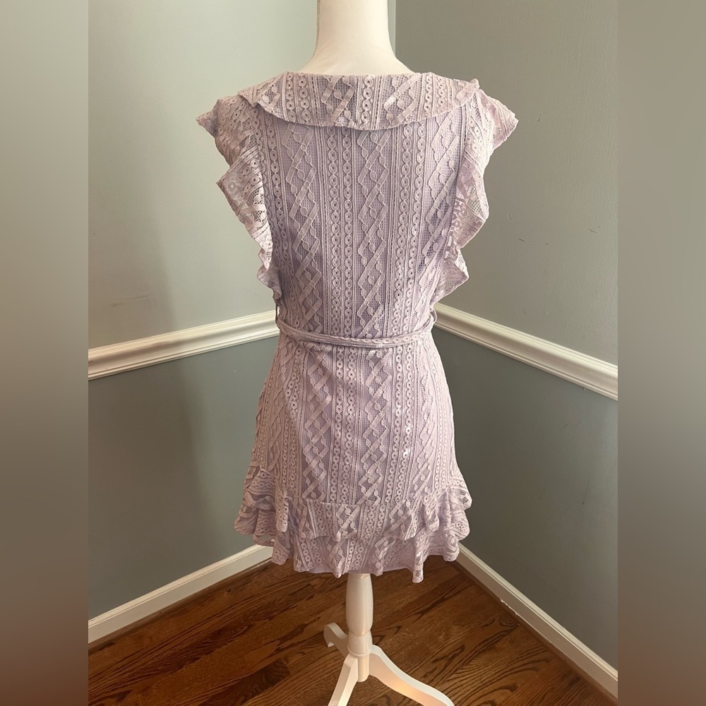 Aqua Lavender Lace Mini Dress with Liner - Medium - Picture 5 of 8